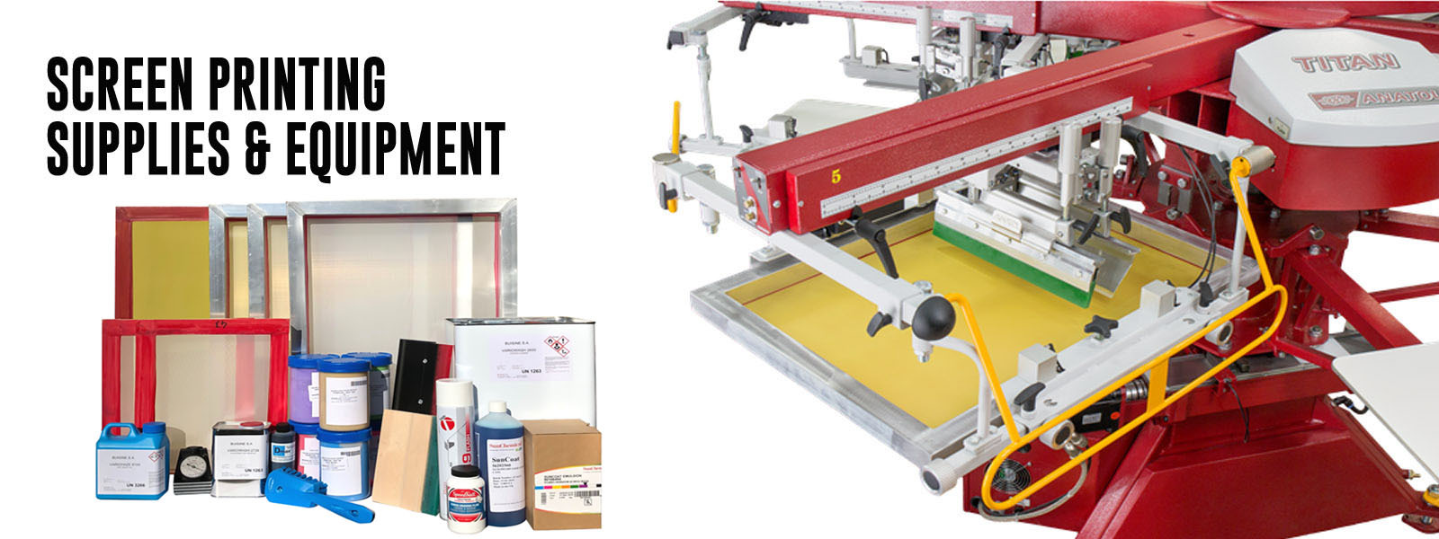 Screen printing and digital machine and supplies